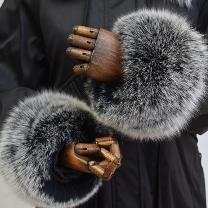 Winter Clothing Pk - الثعلب الفراء الأصفاد للنساء كامل الجلود