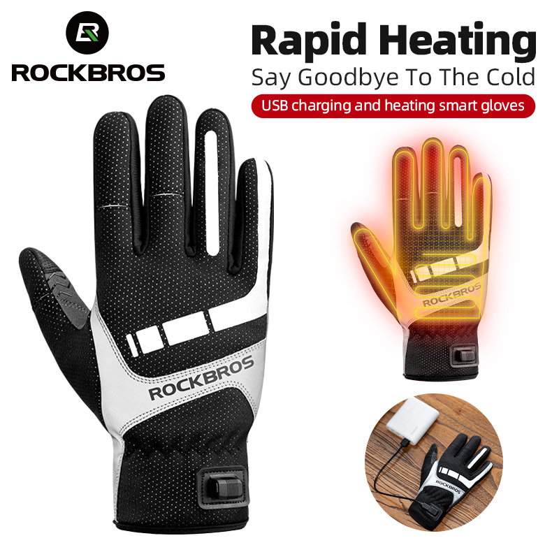 Heated Gloves Electric - ROCKBROS قفاز الشتاء الساخن قفازات ركوب